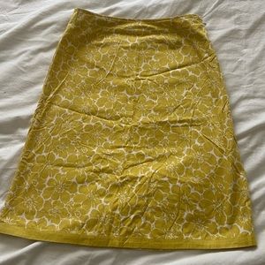 Boden Yellow Floral Skirt
